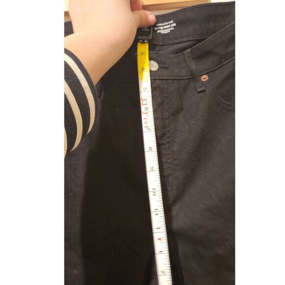 NWT Extra High-Rise Sky-Hi Wide Leg jeans in black denim, size 14 Petite. - Picture 6 of 12